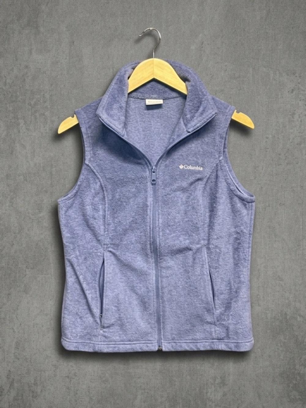 Columbia Womens Medium Blue Fleece Vest Benton Springs Full Zip Gilet Outdoor